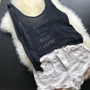 Flowy Abercrombie Tank in a light sweater knit.